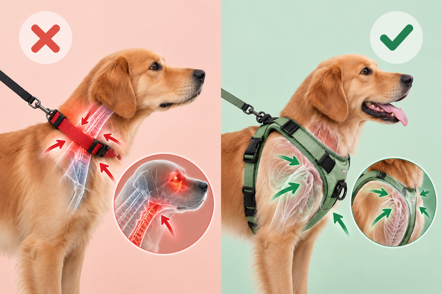 No-pull dog harness vs traditional collar for safer dog walking and better control