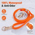 dog leash showing 100% waterproof, anti-odor material dog leash 
