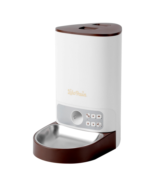 LoloPaws Smart Series button-programmed automatic pet feeder, 2.5L capacity, matte finish