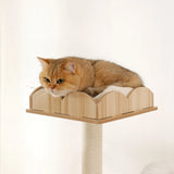 Cat lounging on LOLOPAWS cat furniture tower with a white background