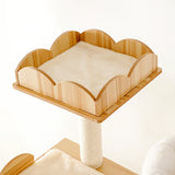 LOLOPAWS cat furniture tower top platform and scratching post on a white background